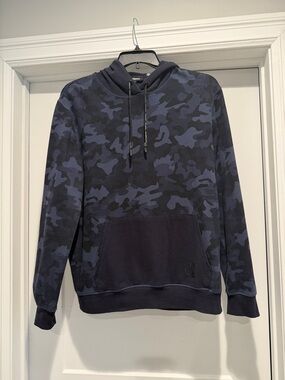 Karl Lagerfeld Men's Blue & Black Camo Hoodie